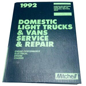 Mitchell domestic light trucks & vans service & repair 1992  hardcover READ